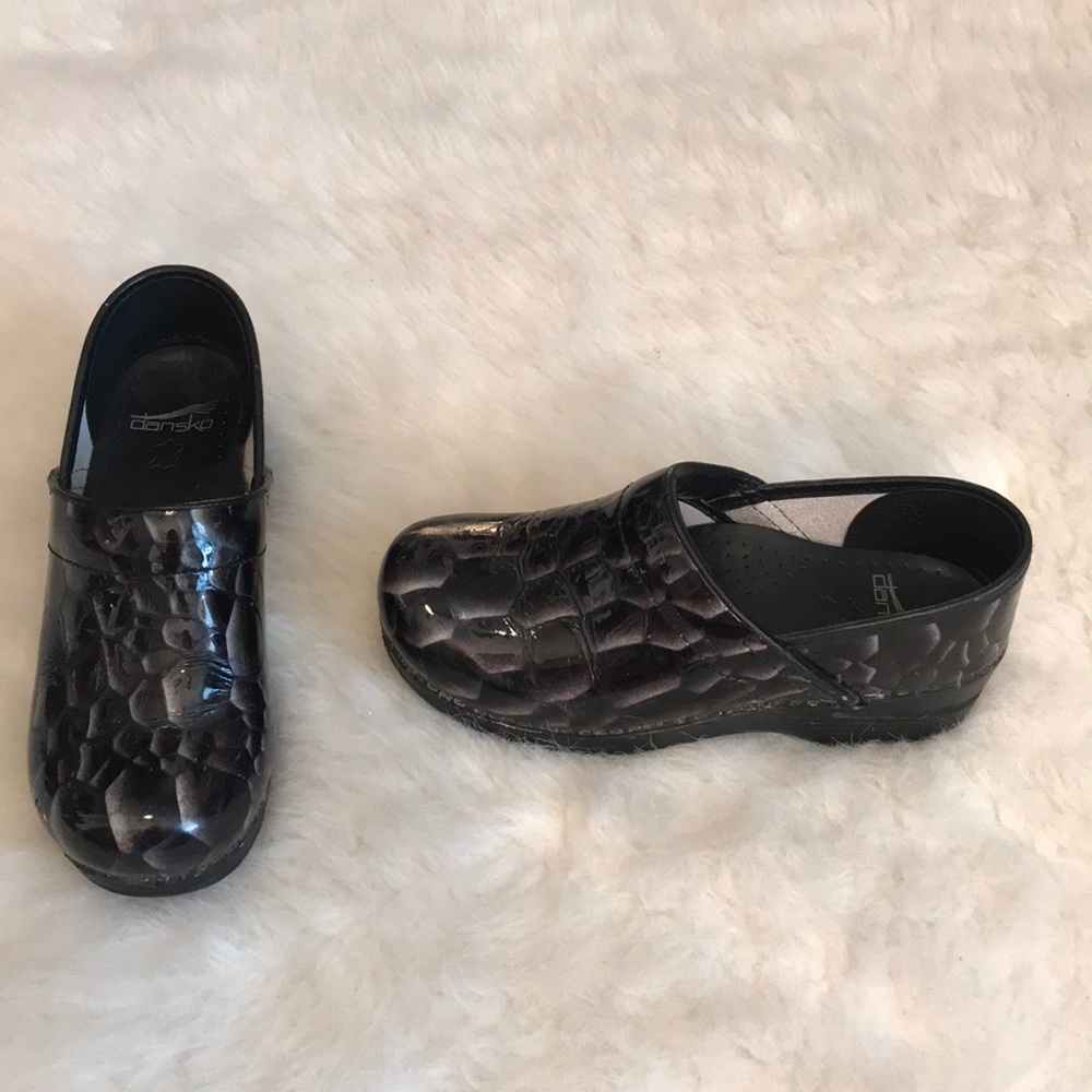 Dansko Black and Silver Mules Comfortable Clogs